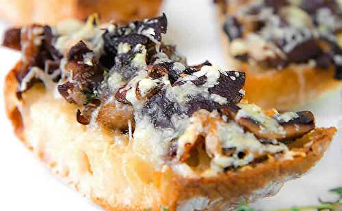 Crostini aux champignons et fromage au thermomix - apéro thermomix.