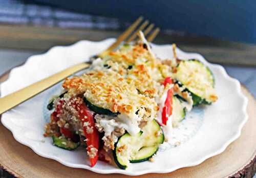 Crumble de courgettes au fromage - plat de légumes au four.