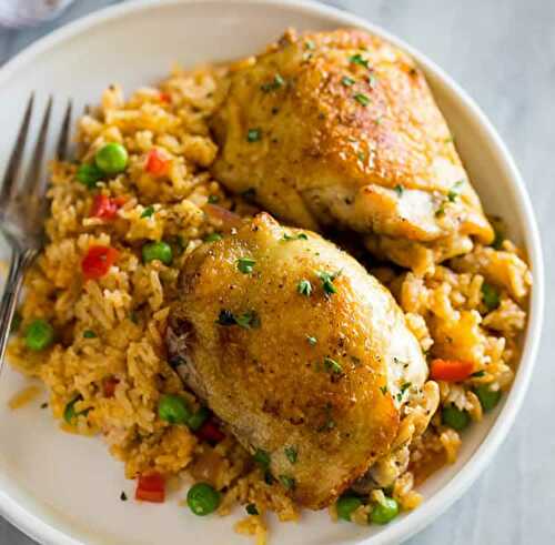 Cuisses de poulet et riz au cookeo - plat riz poulet cookeo.