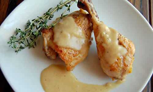 Cuisses de poulet moutarde - recette facile et délicieuse.