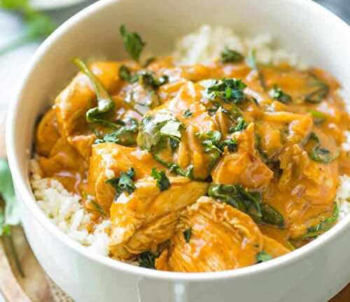 Curry de poulet coco express au thermomix - la recette facile.