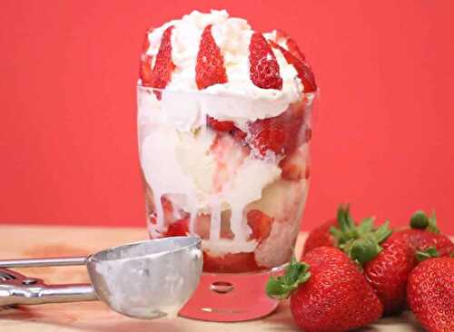 Dessert des fraises melba au thermomix - une délicieuse glace.