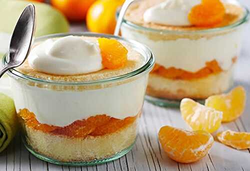 Dessert mandarine à la crème - dessert à la crème de la saison.