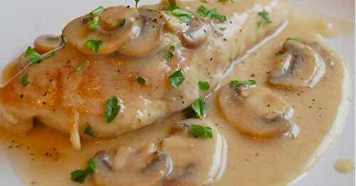 Escalope de poulet et champignons au thermomix - recette thermomix.