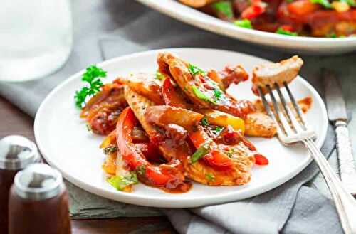 Escalopes de dinde et poivrons au cookeo - plat en moins de 20 minutes