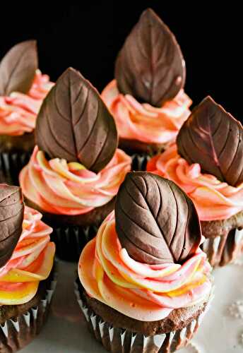 Feuilles en chocolat - décorez vos gâteaux - tartes - muffins ou cupcakes..