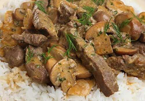 Filet de boeuf aux champignons cookeo - un plat de viande pour diner.