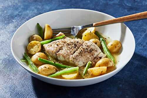 Filet de poisson avec pommes de terre et haricots au cookeo