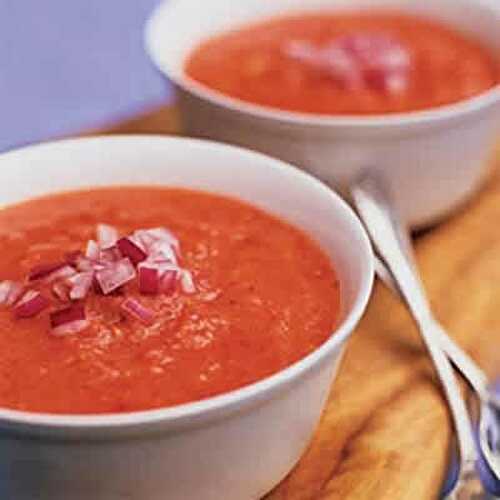 Gaspacho tomates concombre poivron thermomix - recette facile
