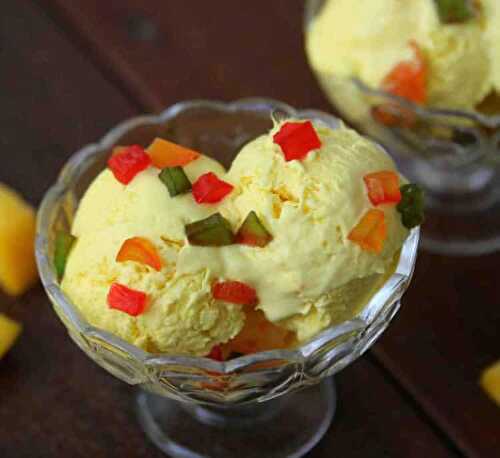 Glace de mangue fait maison - un dessert pour vos enfants.