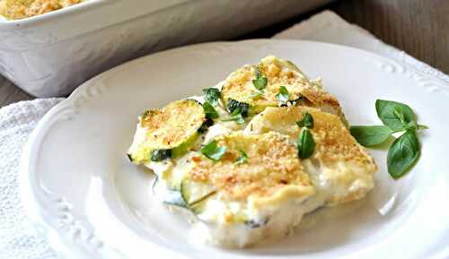 Gratin courgettes pommes de terre - un plat de légumes à la crème