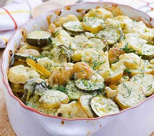 Gratin de pommes de terre et courgettes - plat pour votre dîner.