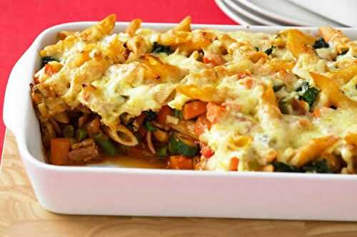 Gratin pâtes aux légumes - pour votre dîner ce soir.