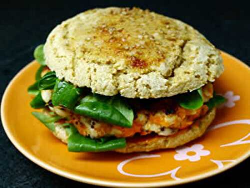 Hamburger de poulet avec galettes de riz facile - recette facile.