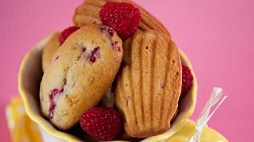 Madeleine à la vanille et framboises au thermomix - pour votre goûter.