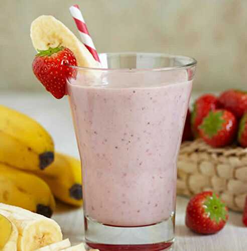 Milkshake fraise banane au thermomix - recette thermomix facile pour jus.