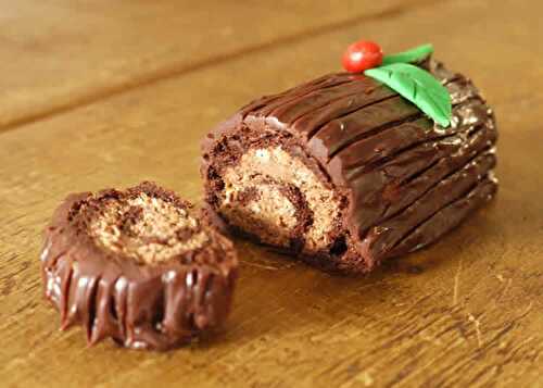 Mini bûche au chocolat et amaretto - bûche chocolatée pour noël 2020.