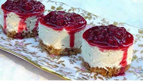 Mini tartes de crème fromage et coulis de framboise au thermomix