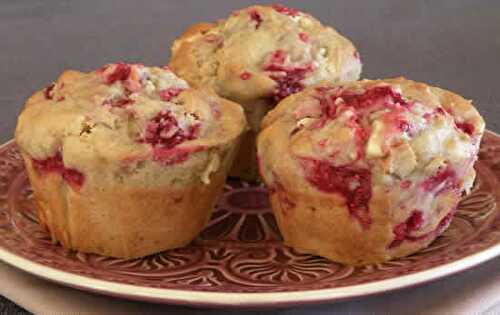 Muffins chocolat blanc framboises thermomix pour votre goûter.