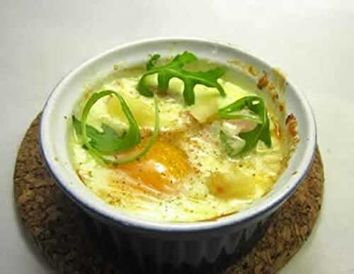 Oeuf cocotte fromage et lardons avec cookeo - recette facile.