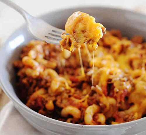 One pot pasta au cheddar et boeuf au cookeo - plat de dîner cookeo.