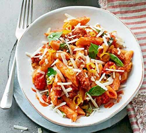 One pot pasta chorizo poivrons et tomates au cookeo - recette cookeo.