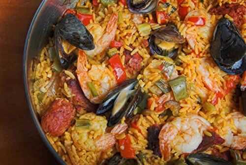 Paella espagnole avec thermomix - recette thermomix facile.