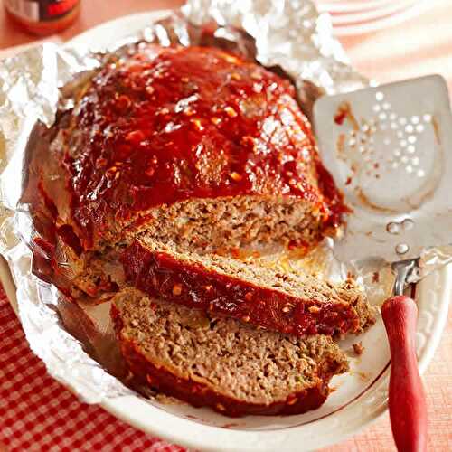 Pain de viande hachée au ketchup - la recette maison facile.