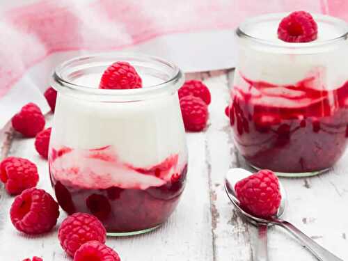 Panna cotta yaourt et framboise au thermomix - dessert thermomix.