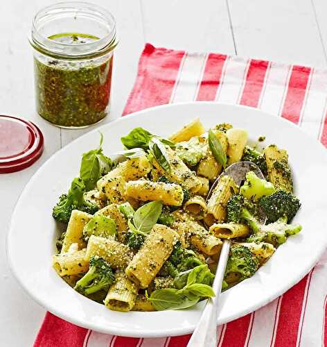Pâtes au brocoli et pesto au thermomix - pour votre plat ou entrée.