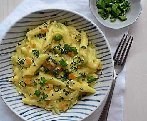 Penne au chou et carotte au thermomix - plat de pâtes aux légumes.