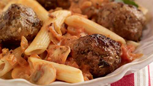 Pennes aux boulettes de veau et tomates au cookeo