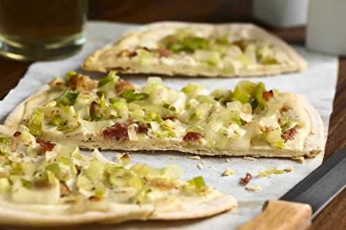 Pizza de poireaux et lardons - un délice très original.