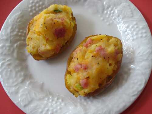 Pommes de terre farcies avec jambon au cookeo - recette cookeo.