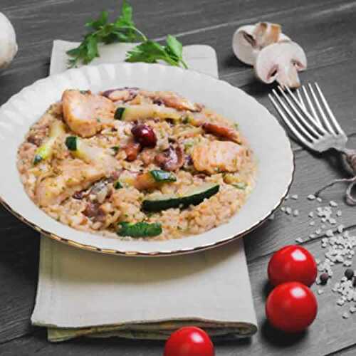 Poulet aux champignons courgettes et poireau au cookeo