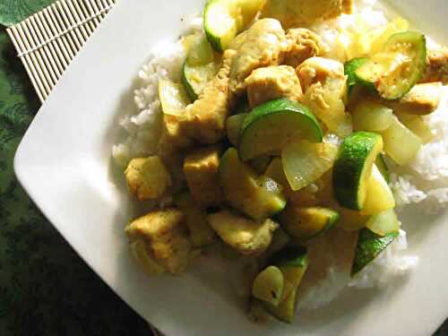 Poulet courgette curry au cookeo - recette cookeo simple et facile.