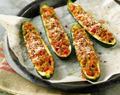 Recette courgettes farcies au thon ww - un plat à 0 SP.