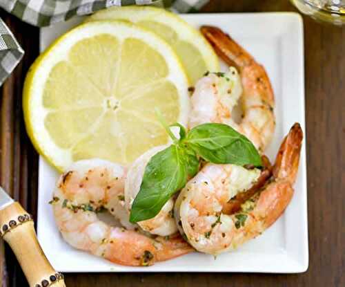 Recette crevettes au citron et herbes ww - une entére de plat.