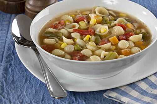 Recette de soupe de légumes et pâtes - pour vous réchauffer.