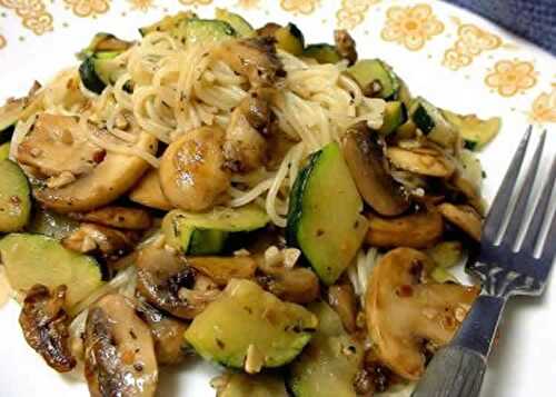 Recette poêlée de courgettes champignons et poulet ww