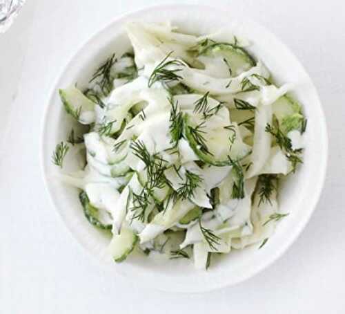Recette salade concombre yaourt ww - une entrée à 0 SP.