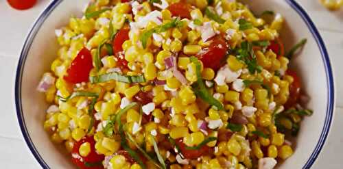 Recette salade de maïs et tomate ww - votre entrée pour cet été.