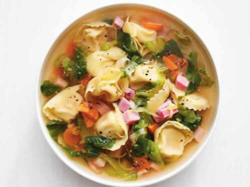 Recette soupe tortellinis ww - un diner à 8 SP par personne.