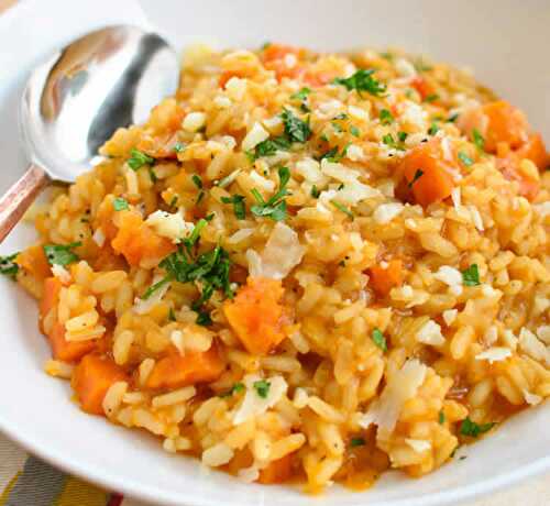 Risotto à la courge au cookeo - plat de riz léger pour votre dîner.