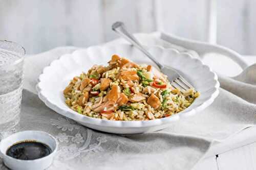 Risotto au pavé de saumon au cookeo - plat de riz pour votre dîner