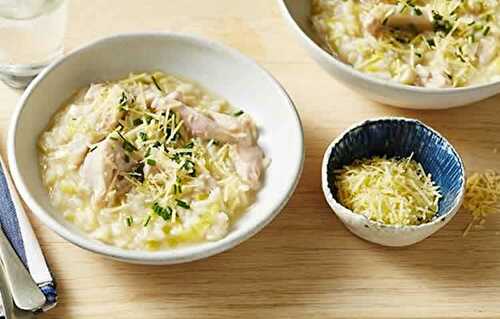 Risotto au poulet et poireaux au cookeo - votre plat de diner.