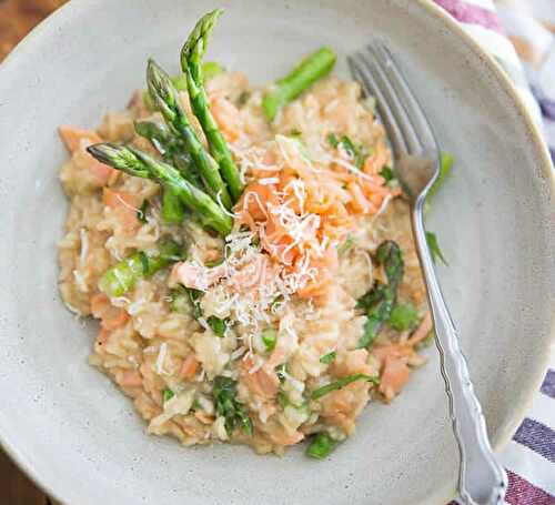 Risotto au saumon et asperges au cookeo - plat du soir au cookeo.