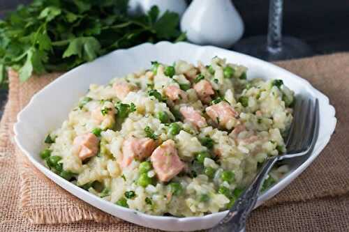 Risotto au saumon et crème au cookeo - plat de riz pour votre dîner