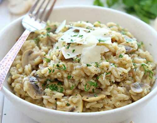 Risotto aux champignon et oignon au cookeo - pour votre dîner.