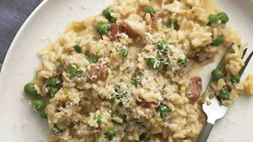 Risotto aux poireaux et bacon au cookeo - pour votre dîner.